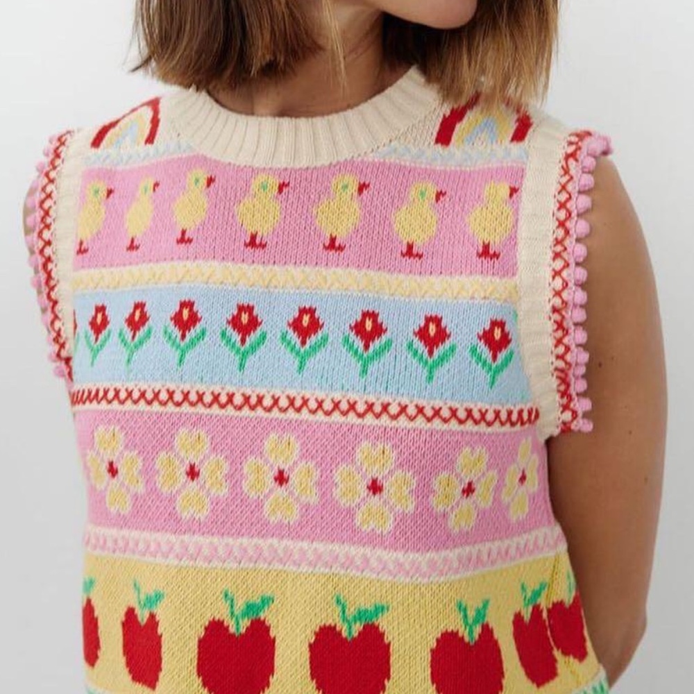 Jacquard Knit Vest